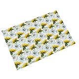 TROONZ Fußmatte mit Sonnenblumen-Blumenmuster für den Außenbereich, rutschfeste Fußmatten für den Inneneingang, PVC-Teppichunterlage für die Außenterrasse 40 x 60 cm