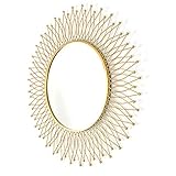 Dekorativer Wandspiegel, amerikanischer runder amerikanischer Sonnenspiegel, 81,3 cm, moderner goldener Hängespiegel, geeignet für Eingang, Wohnzimmer, Herd, Schlafzimmer, Esszimmer, Badezimmer
