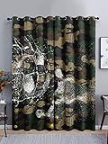 Verdunklungsvorhänge Braun Grün Scheibengardinen Weich Vorhänge Wohnzimmer Vorhänge Schlafzimmer Vorhang Blickdicht Vorhang Schallschutz Scheibengardine Gardine 2x140x260cm