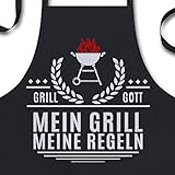 YORA Grillschürze für Männer Vatertagsgeschenk - Mein Grill - Kochschürze lustig [inkl. Urkunde] - lustige Geschenke zum Vatertag - Geschenkideen Papa & Opa