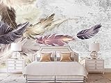 Fototapete 3D Effekt Tapete Zementwand Feder 3D Tapeten Wandbilder Wohnzimmer Schlafzimmer Kinderzimmer Dekoration Wanddeko