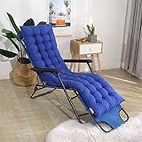 Morbuy Deckchair Auflagen für Gartenliegen, Sonnenliege Kissen Tragbare Garten Innenhof Gepolstertes Bett Relax-Liegestuhl Sitzauflage für Deckchair, Innen, Außen (53 * 180cm,Blau)