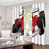 QHDIK Blickdichte Gardine mit Ösen Wärmeisoliert Rennauto Bedruckt Gardinen Verdunklungsvorhänge für Schlafzimmer Wohnzimmer Kinder oder Babyzimmer Windows 2er Set je B75 x H166 cm