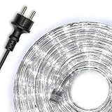 Nipach GmbH 20m 480 LED Lichterschlauch Lichtschlauch kalt-weiß – Innen- und Außenbereich – energiesparende Leucht-Dekoration für Garten Fest Weihnachten Hochzeit Gesamtlänge ca. 21,50 m