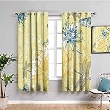 SPADEACES Vorhänge Blickdicht Thermogardine Wohnzimmer Mit Ösen, Verdunkelungsvorhang Schlafzimmer 3D Blumenlibellenkunst Druck Muster Vorhang Kinderzimmer Fensterdekoration 2Er Set 220X214Cm