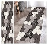 Teppich Läufer Flur rutschfest 90x300cm Teppichläufer Waschbar Multi Stil Eingangsteppich Schmutzfangmatte Innen Lange Fußmatte für Innen Außen Küchenteppich Teppich für Schlafzimmer Wohnzimmer