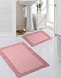 Teppich-Traum Badezimmerteppich Set 2 teilig • waschbar • in rosa, Größe 50x60cm + 60x100 cm