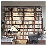 KIRANDY Massivholz-Bibliotheks-Bücherregal, raumhohes Bücherregal-Trennregal, ganze Wand bis oberstes Regal (Farbe : White-45x23x264cm)