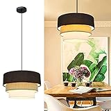 Depuley LED Hängeleuchte Höhenverstellbar Trommel, Pendelleuchte Nordic 3 Schichten, E27 Lampenfassung, Hängelampe Esszimmer, Esstischlampe Deckenlampe für Schlafzimmer Küchen Balkon Wohnzimmer
