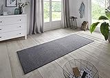 BT Carpet Bouclé Läufer – Küchenläufer rutschfest Teppichläufer Flachgewebe Kurzflor Teppich Küchenteppich für Flur, Küche, Wohnzimmer, Badezimmer, Bad – Anthrazit, 80x150cm