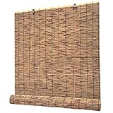 Raffrollo Bambusrollo Aussenbereich Bambus Rollos Für Balkon 60 90 100 120 140cm Breit Fenster-Rollo Lichtfilter Holz Jalousie Schnurzugrollo Rollo Seitenzugrollo Inkl Montagematerial