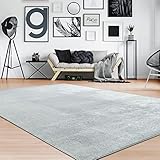 Paco Home Waschbarer Teppich Wohnzimmer Schlafzimmer Kurzflor rutschfest Flauschig Weich Moderne Einfarbige Muster, Grösse:140x200 cm, Farbe:Grau