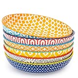 KitchenTour Nudelschalen, 740 ml, Porzellan-Salatschüsseln, Servierschalen, 20,3 cm, Keramik-Suppenschüsseln, Abendessen, spülmaschinen- und mikrowellengeeignet, verschiedene Farben