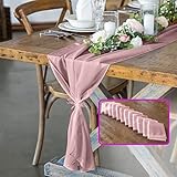 Bluekate Chiffon-Stoff Durchgängiger transparenter Stoff Voile-Stoff Dusty Rose Tischläufer Chiffon Tischläufer Gaze Hochzeit Tischläufer Hochzeit Bogen Draping Stoff Chiffon Schal oder Blusen