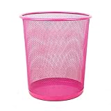 Sinoba Papierkorb Mülleimer Abfalleimer Papiereimer Draht Höhe 34 cm 18 L (Pink)