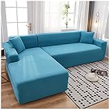 YOUCAI Spandex Sofabezug Stretch Sofahusse Couchbezug Sesselbezug Elastischer rutschfest Stretchhusse Sofahusse für Couch Möbelschutz,Blau2,1 Sitzer(90-140cm