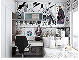 Torchic Tapeten Cartoon Anime NARUTO schwarz und weiß Farbe Schlafsaal Kinderzimmer Schlafzimmer Wohnzimmer Esszimmer Nachttisch Hintergrund Wand Comics-520 * 290(W*H)