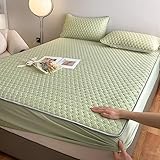 Wasserbett Spannbettlaken,Einfarbiges Latex-Spannbetttuch, Schlafzimmer-Hotel-Homestay-Matratzenauflage mit tiefen Taschen, Einzel-, Doppel- und Kingsize-Bett, hellgrün, 120 x 200 cm (1 Stück)