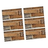 Happyyami 6 Blatt Wandaufkleber Vintage-Aufkleber Fondos De Pantalla 3D-Deckentapete Abnehmbare Fliesenaufkleber Küchenrückwandaufkleber Mosaik-Fensterfolie Wand- Und Bodenaufkleber