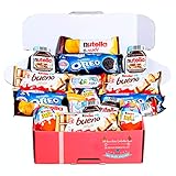 Schokolade Geschenkbox I Originelles Geschenk für Geburtstage, Kinder, Partner - Kinder Bueno White, Happy Hippo, Kinder Joy, Nutella, Oreo - Schokolade Box