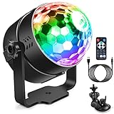 Discokugel, SEBRUANC Disco lichter LED Party lights Musikgesteuert Mini DJ Partylichter,Ständer mit Saugnäpfen Stroboskop Ball Bühnenlichter für KTV,Weihnachten,Home Parties