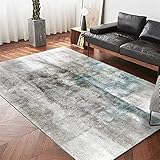 RUGMRZ Teppiche & Matten Area Rug Rechteckiger Schlafzimmer Teppich im modernen Stil grau-blau Maschinen wasch bar ohne Verformung Teppich Wohnzimmer Modern 70 x 140 cm