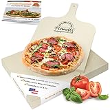 PIMOTTI Pizzastein für Backofen Brotbackstein aus echtem Schamott Pizzastein 5cm Pizzastein eckig Backstein für Backofen Pizza Steinplatte für Backofen Pizzastein Grill Pizzastein Gasgrill Pizza stone