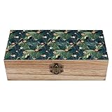 OTRAHCSD Quadratische Holzkiste, hawaiianische Palme Holz Aufbewahrungsbox, dekorative Home Holzkiste für Sammlerstücke