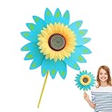 Sonnenblumenspinner,28 cm kleine Rasen-Sonnenblumen-Windräder - Multifunktionale 3D-Struktur, dekoratives Kinderspielzeug in leuchtenden Farben für Garten, Hof, Rasen, Outdoor, Park Decorhome