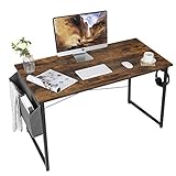 AuAg Schreibtisch Vintage 120 x 60 cm, PC Tisch Computertisch Braun mit Aufbewahrungstasche, Kleiner Schreibtisch Bürotisch Officetisch für Home Office Schule, Stabil Laptop-Tisch Arbeitstisch