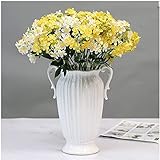 Vase Vasen für Blumen Viskose Blume weiß binaurale Keramik Vase Hauptdekoration einfache kreative Keramik Vase Handwerk Dekoration 25 cm moderne dekorative Vase (Farbe: B) (Farbe: A)