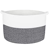 NogrAx Wäschekörbe mit Baumwollseil, großes Fassungsvermögen, wasserdichtes Futter und faltbar, für schmutzige Kleidung, Aufbewahrung im Schlafzimmer, stilvoll und einfach (grau)