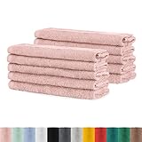 10er Pack Frottier Gästetücher Set 30x50 cm | 100% Baumwolle| 10x Gästetuch Altrosa
