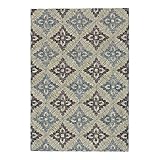 Feizy Bermuda Dhurrie Teppich aus natürlicher Jute, 60 x 90 cm, Blau / Dunkelgrau