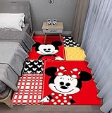 PUREUV Anime Micky Maus Kinderteppich, Schlafzimmer, Haus, Wohnzimmer Teppich, Hochzeit Fußmatte, Rutschfester Teppich Geschenke A156 50×70Cm