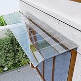 Transparent Polycarbonat Haustürdach Pultvordach,Leise Regenschutz Vordach,Haustürvordach Pultbogenvordach,Unsichtbare Überdachung,Kartensteckplatz/Verstärkungsrippen-Design,Regen- Und UV-Schutz (Siz