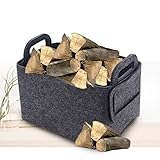 Kaminholz Kaminholzkorb Feuerholzkorb Feuerholzkorb Groß Geflochten Log Korb für Zeitungen Korb Zeitschriftenständer,45x29x31cm