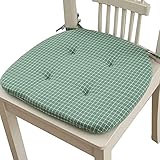 UOXOO Baumwollspeisesuhlkissen, Japanische Sitzkissen Studentensitzpolster Stuhlkissen-2 Schleifenbänder 16X16Inch (40X40 Cm)/Grün/16 * 16 Zoll (40 * 40 Cm)