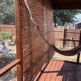 Schilf Vorhang Bambus Rollos füR Fenster Bambusrollo Outdoor Wetterfest Retro Carbonization Natural Schilf Vorhang Senkrechtmarkise AußEn mit Lifter Sonnenschutz Gartendeko Bambusrollo ( Size : 120*16