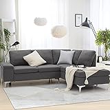 YODOLLA Ecksofa mit Stauraum, Grau Sektional Sofa Couches für Wohnzimmer (alle grau, rechte Ecke)