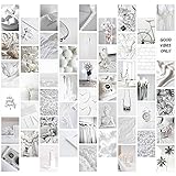 50p GROBRO7 Kunstkarte grau weiß Wall Collage Kit, Ästhetisches Bild Indie Room Decor Kunstposter für Wohnheim Wanddekor, Wandkunstdrucke für VSCO Mädchen Jungen