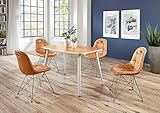 Wohnorama Schalenstuhl ANJA ergonomisch in 2er Set Mandarin/Weiß