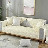 Homeen Büro sesselläufer Couch Cover,Universeller Baumwoll-Couch-Saver-Schutz,chinesische Cloud-Sofabezüge,4-Jahreszeiten-Steppkissenbezug,doppelseitig erhältlich-Beige_70 * 150 cm