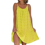 Damen Spitzenkleid Brautjungfer Elegant Cocktailkleid Frauen Casual Floral O-Ausschnitt Rüschensaum Spaghetti-Träger Ärmelloses Kurzes Kleid Strandkleid Kleider Damen