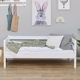 Hoppekids ECO Comfort Kinderbett 70x160 mit Lattenrost | Weiss | Nordisches Umweltzeichen Zertifiziert | FSC®-zertifiziertes massives Kiefernholz aus der EU