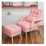 GARAJONAY Sofa Lazy Stuhl,Relaxsessel mit Liegefunktion Bequemer Klappstuhl Computer Sofa Stuhl,Schreibtisch Stuhl Unterhaltung und Freizeit Sofa Sessel(Color:Rosa)