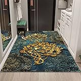 Teppich esstisch kinderzimmer Teppich Jungen Leichter Luxus Teppich gelb dekoriert blau Wohnzimmer Teppich weich und Nicht verblassen Teppich für kinderzimmer 80x120cm