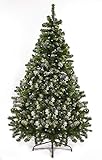 walexo Künstlicher Weihnachtsbaum Tannenbaum Christbaum mit LED und Fernbedienung (150 cm, Grün mit Schnee-Effekt)