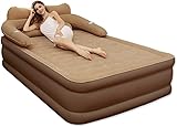 GOOBIX Campingmatte Selbsttragbares Luftbett Doppelgröße Luftmatratze Beflockte Luftmatratze für Outdoor-Aktivitäten und Innenbett (Farbe: Braun, Größe: 152 x 203 x 48 cm) wangyiren93