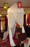 GURU SHOP Orientalischer Baldachin1001 Nacht, Betthimmel, Moskitonetz 1x1m Rund, Weiß, Baumwolle, 300x100x100 cm, Moskitonetze & Baldachine